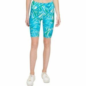 𝅺women's Printed High-Waist Bike Shorts Dry Brush Seascape Combo S
